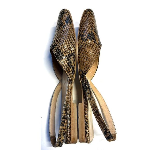 Jonak Paris Snakeskin Leather Slingback Ballet Flats 7.5 - Picture 7 of 16